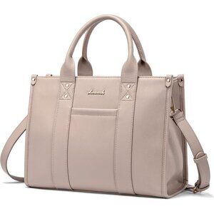 Women Nude Imported Faux Leather Satchel Shoulder Crossbody Top Handle Bag